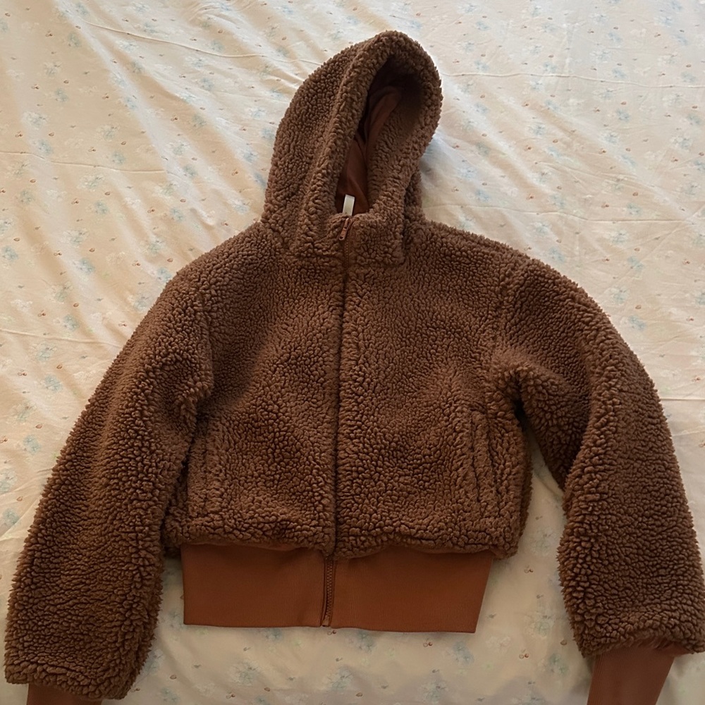 Fabletics Brown Teddy Jacket - image 1